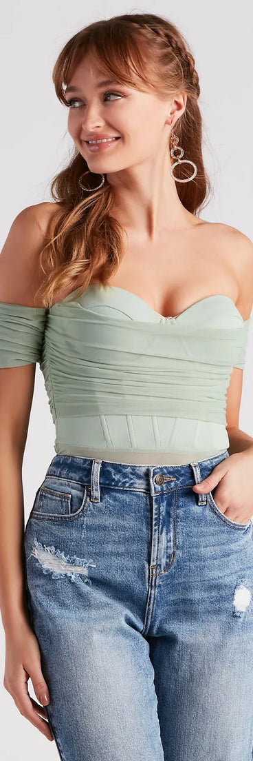 Another Date Mesh Bustier Bodysuit