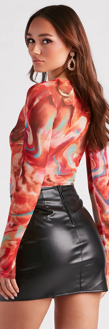 Crushin' On Marble Mesh Bodysuit