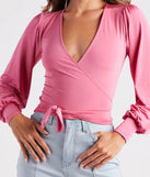 Slinky Knit Wrap Front Top