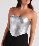 Girl On The Town Faux Leather Corset Top