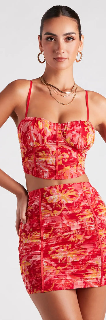 Vacay On My Mind Floral Bustier Top