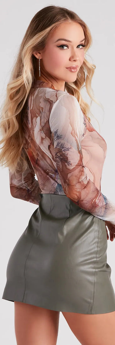 Into The Woods Sheer Mesh Bodysuit