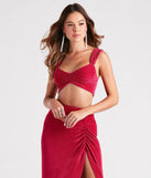 Always Impressed Satin Pleated Crop Top