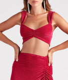 Always Impressed Satin Pleated Crop Top