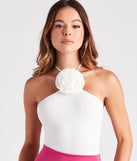 Pretty As A Rose Halter Bodysuit