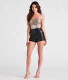 Take Me To The Disco Metallic Corset Top