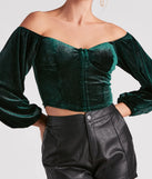 Reign In Glitter Velvet Crop Top