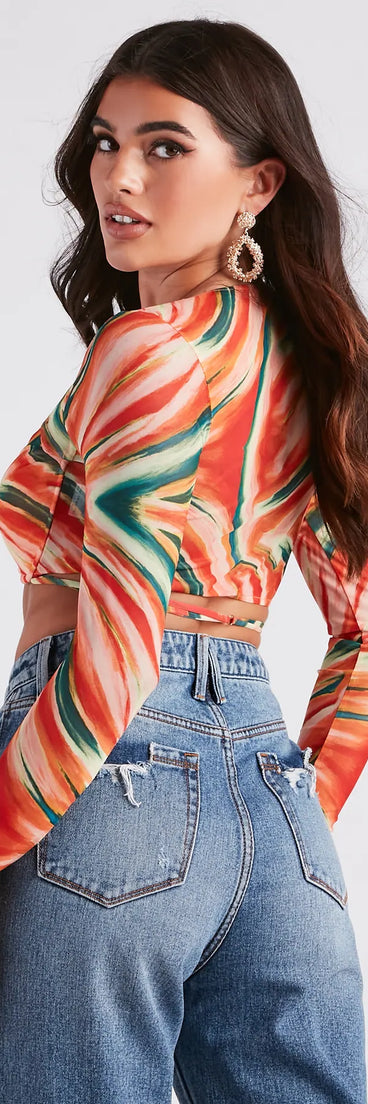 Bold Allure Watercolor Print Bra Top