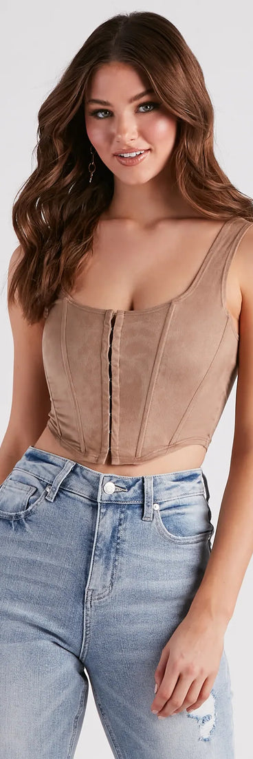 Out West Faux Suede Bustier