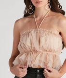 Flirtatious Flair Ruffle Mesh Crop Top