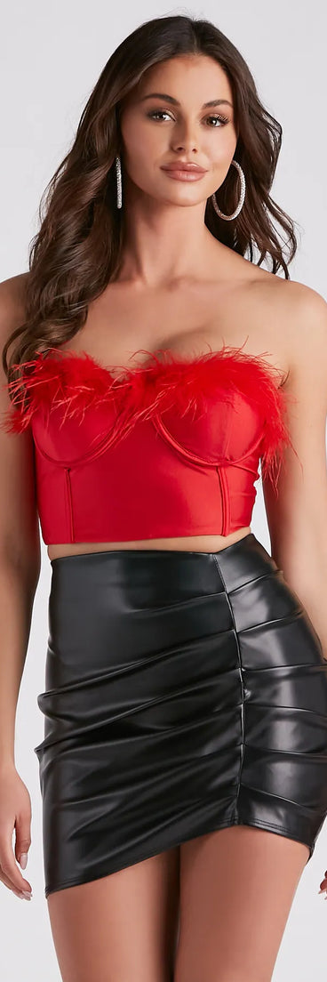 Marabou Cutie Strapless Corset Top