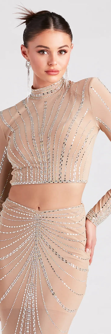 Wrapped In Rhinestone Crop Top