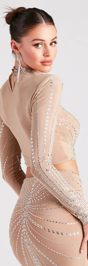 Wrapped In Rhinestone Crop Top