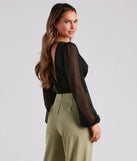 Sheer And Sultry Plunging Bodysuit