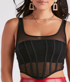 Night Out Mood Sheer Bustier Top