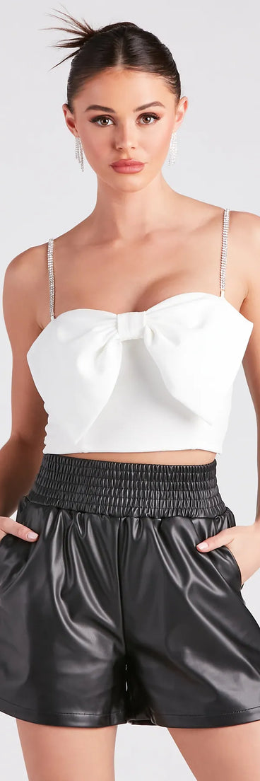 Cutest Glamour Bow-Front Crop Top