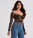 Regal Affair Flocked Velvet Bodysuit