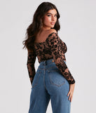 Regal Affair Flocked Velvet Bodysuit
