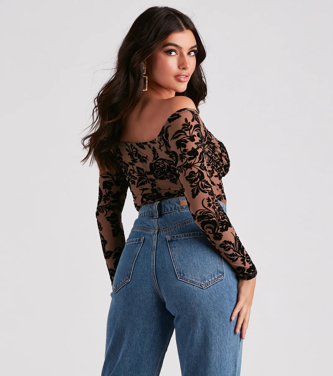 Ravish velvet body suit main image 1