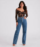 Regal Affair Flocked Velvet Bodysuit
