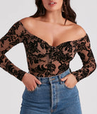 Regal Affair Flocked Velvet Bodysuit