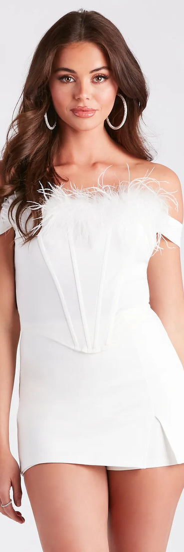 So Iconic Marabou Feather Trim Bustier