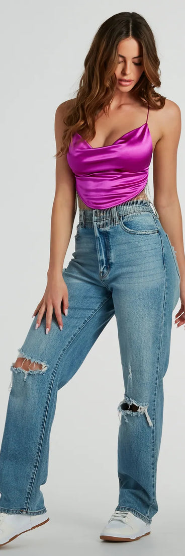 Your outfit will pop with the Flawless Allure Fringe Hem Open Back Crop Top and with dazzling embellishments and elevated details this is the perfect going-out top to stand out at any event!