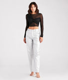 Sheer Stunner Twist-Front Mesh Crop Top