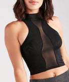 Trendy Silhouette Sheer Mesh Crop Top