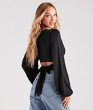 Blown Away Plunge Tie-Back Crop Top