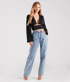 Blown Away Plunge Tie-Back Crop Top