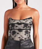 Sultry Romance Sheer Lace Corset Bodysuit
