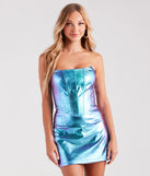 Magnetic Force Strapless Metallic Faux Leather Corset