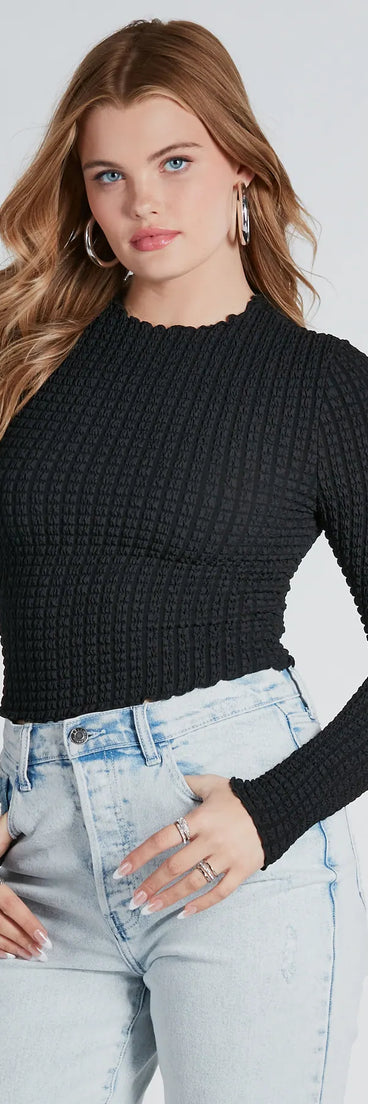 Major Essential Textured Knit Crop Top