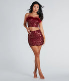 Save A Dance Sequin Marabou Crop Top