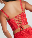 Romantic Ways Rose Lace-Up Mesh Bustier