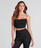 The Dose Of Glitter Crop Top in black with a modern design and trendy look is part of the latest women's tops collection to elevate your 2025 wardrobe.