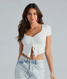 All I Want Ruched Slit Crop Top