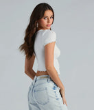 All I Want Ruched Slit Crop Top