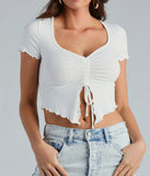 All I Want Ruched Slit Crop Top