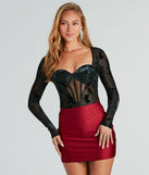 Sultry Beauty Floral Velvet Burnout Bodysuit