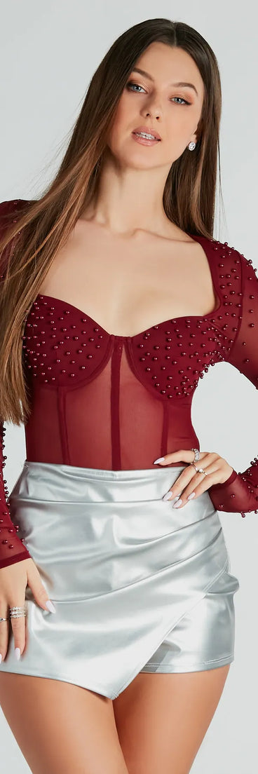The Prettiest Faux Pearl Corset Bodysuit