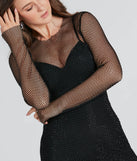 Star Gazing Fishnet Rhinestone Tunic Top