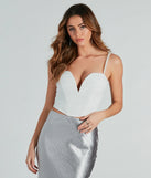 Get ready for any event with the Moment Of Glam Pearl Strap Corset Top in ivory, an essential start to creating a versatile holiday outfit for women for holiday parties, cocktail hours, or NYE events.