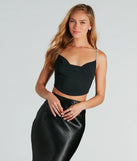 Glam Favorite Glitter Rhinestone Pearl Crop Top