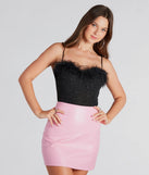 Most Glamorous Glitter Marabou Bodysuit