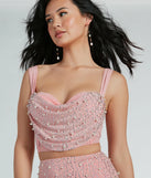 Iconic Glamour Rhinestone And Pearl Bustier Top