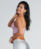 Going For Glam Rhinestone Satin Crop Top