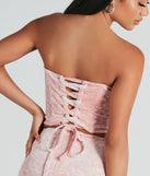 Floral Dates Velvet Strapless Bustier