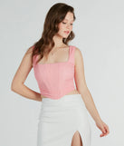 Flirty Vibes Ruched Lace Corset Top